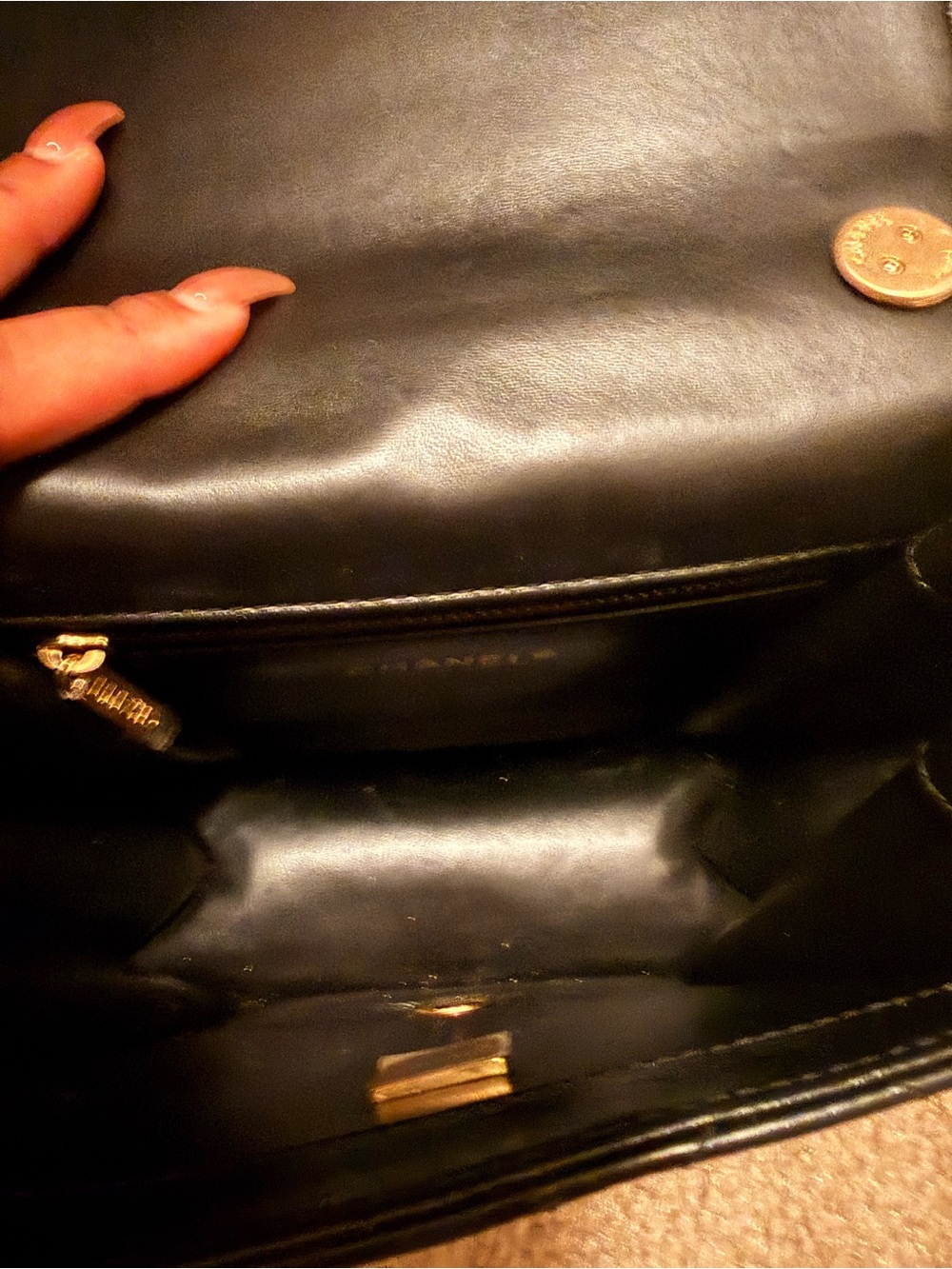 CHANEL Black Quilted Leather Shoulder Bag with Gold Chain and CC Logo 2,500 OBO - Picture 5 of 5
